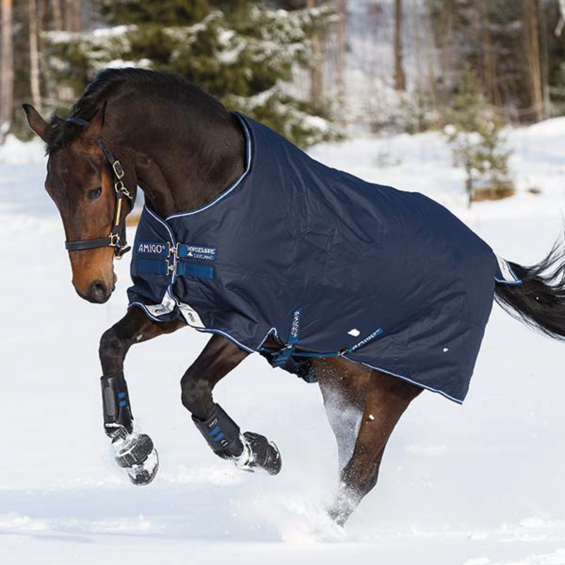 Horseware Amigo Bravo 12 Original 450g Turnout Rug - Navy/Navy/White-3